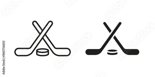 Hockey sticks icons Black vector illustration for social media, app, and web