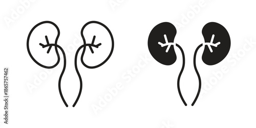 Kidneys icons Black vector illustration for social media, app, and web