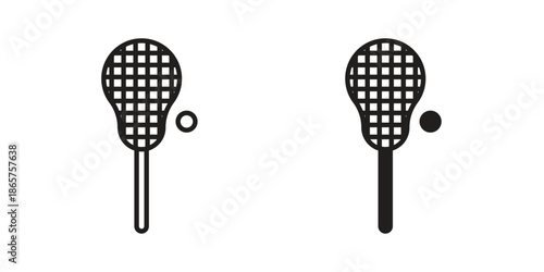 Lacrosse stick ball icons Black vector illustration for social media, app, and web