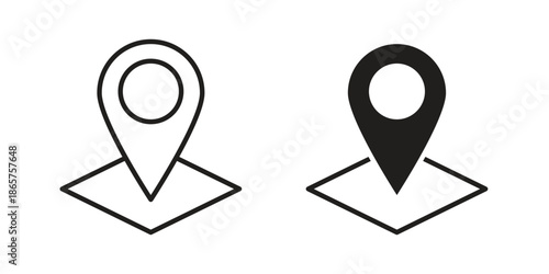 Land layer location icons Black vector illustration for social media, app, and web