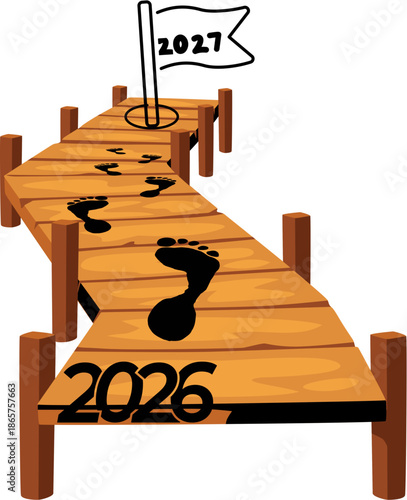 wooden ladder to success, path of success, travel 2026 to 2027
