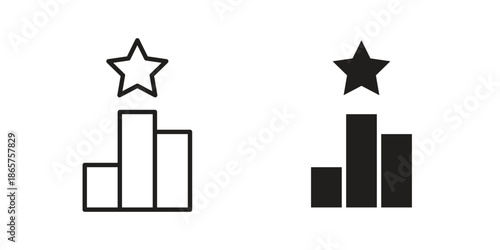 Leaderboard icons Black vector illustration for social media, app, and web