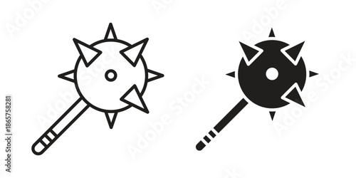 Mace icons Black vector illustration for social media, app, and web
