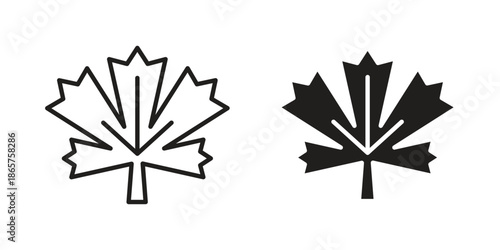 Maple leaf icons Black vector illustration for social media, app, and web