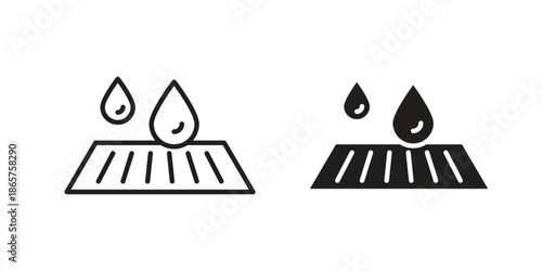 Manhole icons Black vector illustration for social media, app, and web