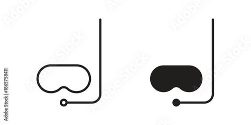 Mask snorkel icons Black vector illustration for social media, app, and web