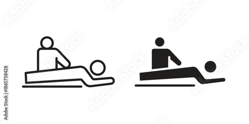Massage icons Black vector illustration for social media, app, and web