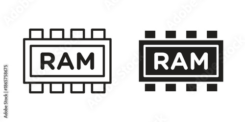 Memory icons Black vector illustration for social media, app, and web