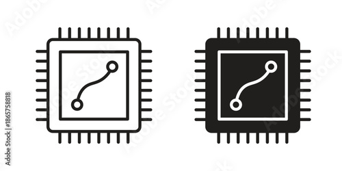 Microchip icons Black vector illustration for social media, app, and web