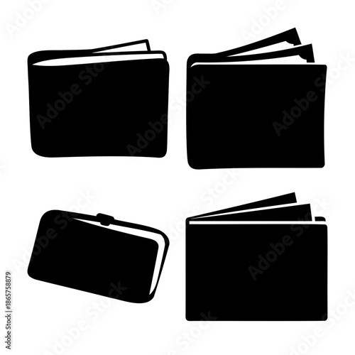 Document folders and binders icon set, file storage concept vectors. Vector