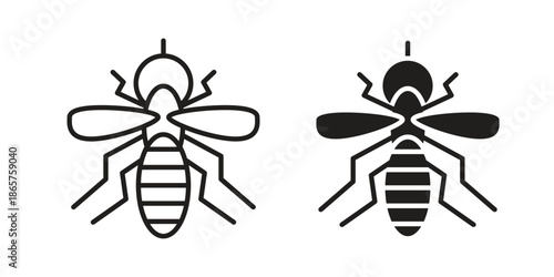 Mosquito icons Black vector illustration for social media, app, and web