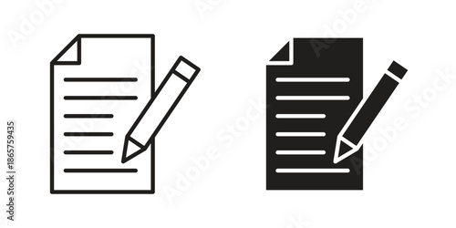Note icons Black vector illustration for social media, app, and web