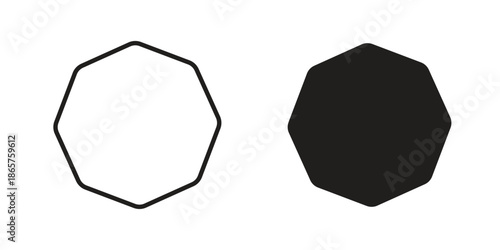 Octagon icons Black vector illustration for social media, app, and web