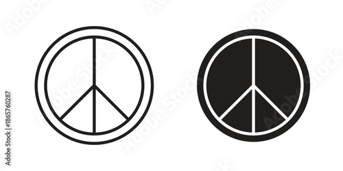 Peace icons Black vector illustration for social media, app, and web