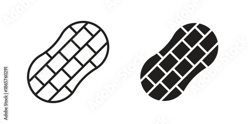 Peanut icons Black vector illustration for social media, app, and web