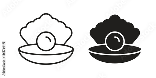 Pearl icons Black vector illustration for social media, app, and web