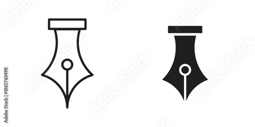 Pen nib icons Black vector illustration for social media, app, and web