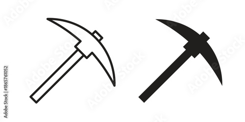 Pickaxe icons Black vector illustration for social media, app, and web