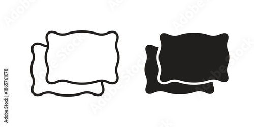 Pillow icons Black vector illustration for social media, app, and web