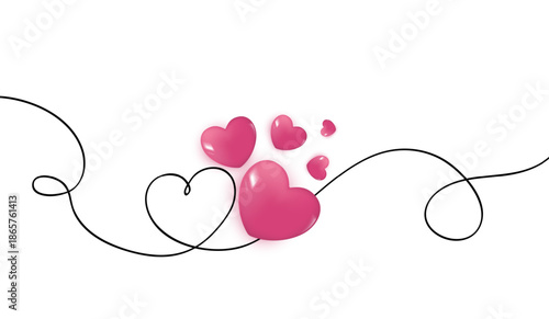 Chat speech bubble with 3d hearts. social media like icon. chat love message with cute 3d hearts. valentine's Day. app love comment. social media concept, love emoticon. 3d vector.