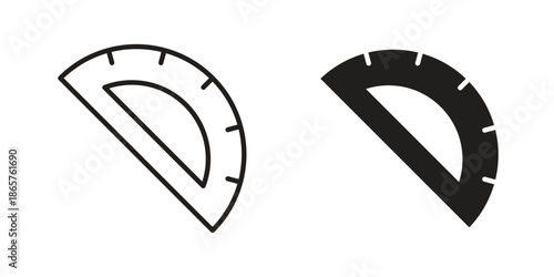 Protractor icons Black vector illustration for social media, app, and web