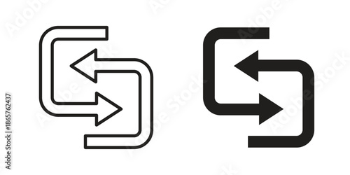 Replace icons Black vector illustration for social media, app, and web