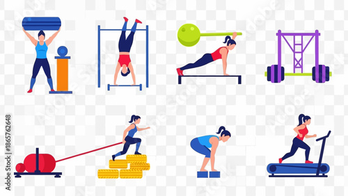 Various Fitness Exercises and Workout Routines for a Healthy Lifestyle.