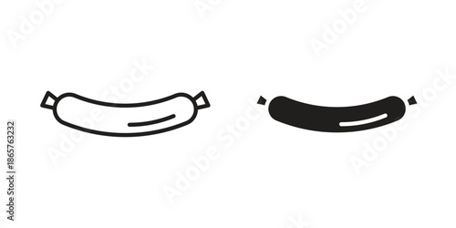Sausage icons Black vector illustration for social media, app, and web