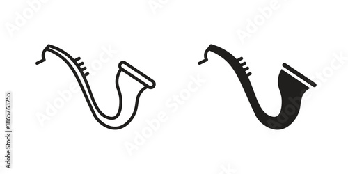 Saxophone icons Black vector illustration for social media, app, and web