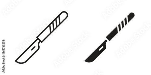 Scalpel icons Black vector illustration for social media, app, and web