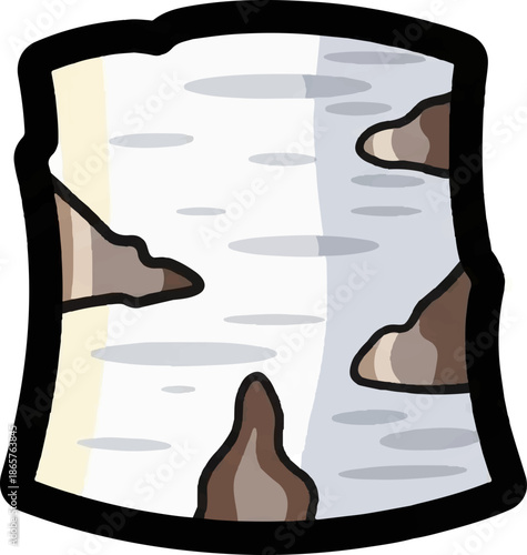 Stylized depiction of a birch tree bark texture with horizontal oval shapes