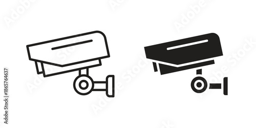 Security camera icons Black vector illustration for social media, app, and web