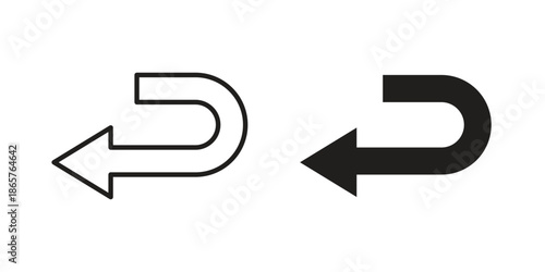 Send back icons Black vector illustration for social media, app, and web