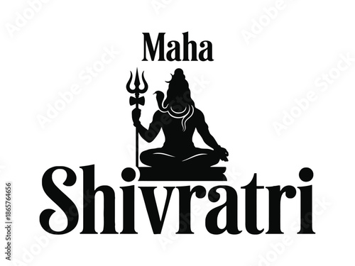 Maha Shivratri Lord Shiva Silhouette Hindu Religious Festival Design