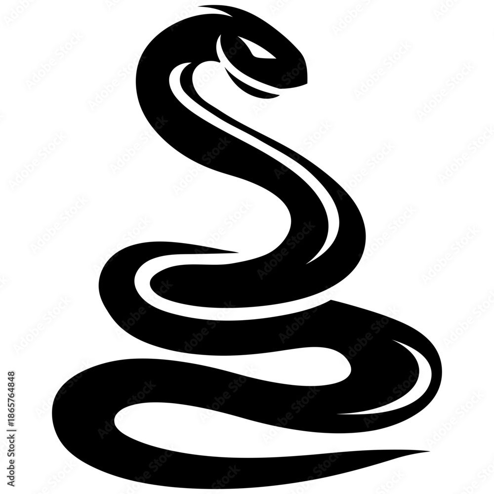 custom made wallpaper toronto digitalVector Art Tribal Serpent Black and White Outline Design for Tattoo Emblem and Logo