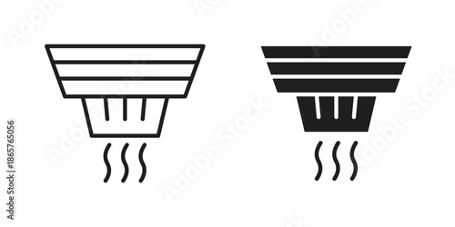 Sensor smoke icons Black vector illustration for social media, app, and web