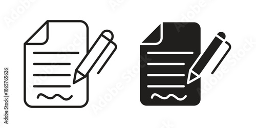 signature file icons Black vector illustration for social media, app, and web