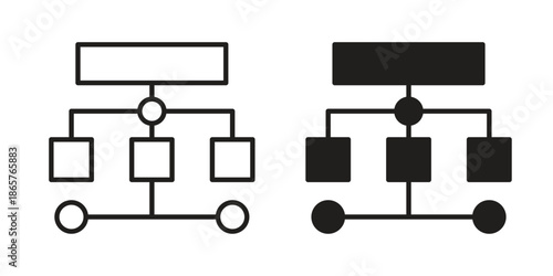 Sitemap icons Black vector illustration for social media, app, and web