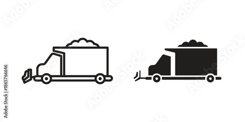 Snowplow icons Black vector illustration for social media, app, and web