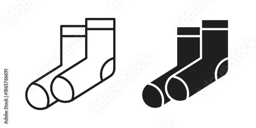 Socks icons Black vector illustration for social media, app, and web