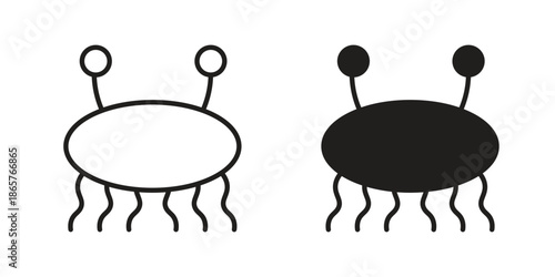 Spaghetti Monster Flying icons Black vector illustration for social media, app, and web