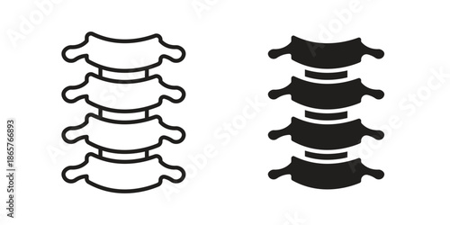 Spine icons Black vector illustration for social media, app, and web