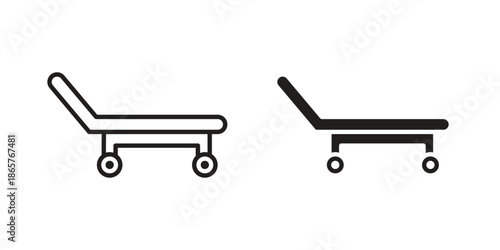 Stretcher icons Black vector illustration for social media, app, and web