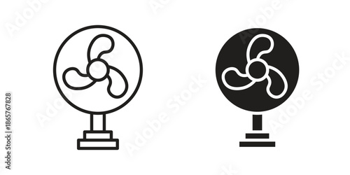 Table Fan icons Black vector illustration for social media, app, and web
