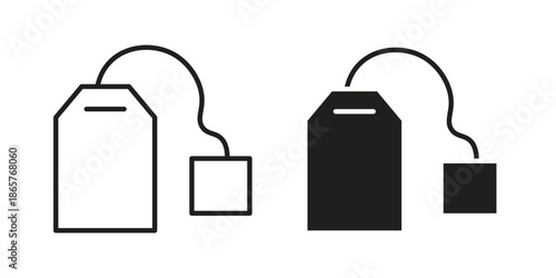 Tea bag icons Black vector illustration for social media, app, and web