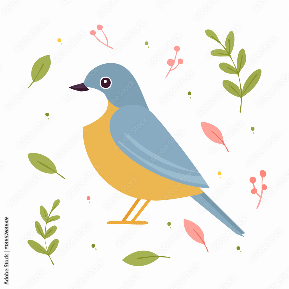 Naklejka premium bird on branch