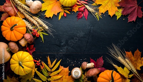 Autumn Harvest Bounty - A Festive Fall Arrangement with Pumpkins and Leaves.