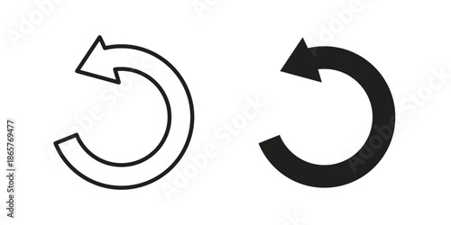 Undo icons Black vector illustration for social media, app, and web