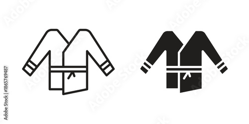 Uniform martial art icons Black vector illustration for social media, app, and web