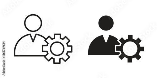 User gear icons Black vector illustration for social media, app, and web